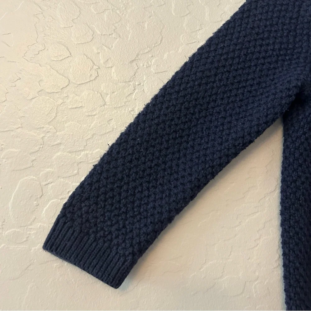 Baby Gap navy blue button front knit cardigan with fringe details size 2 years